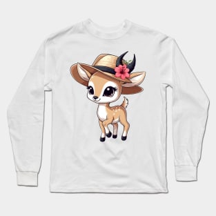 Cool Gazelle in Hat Long Sleeve T-Shirt